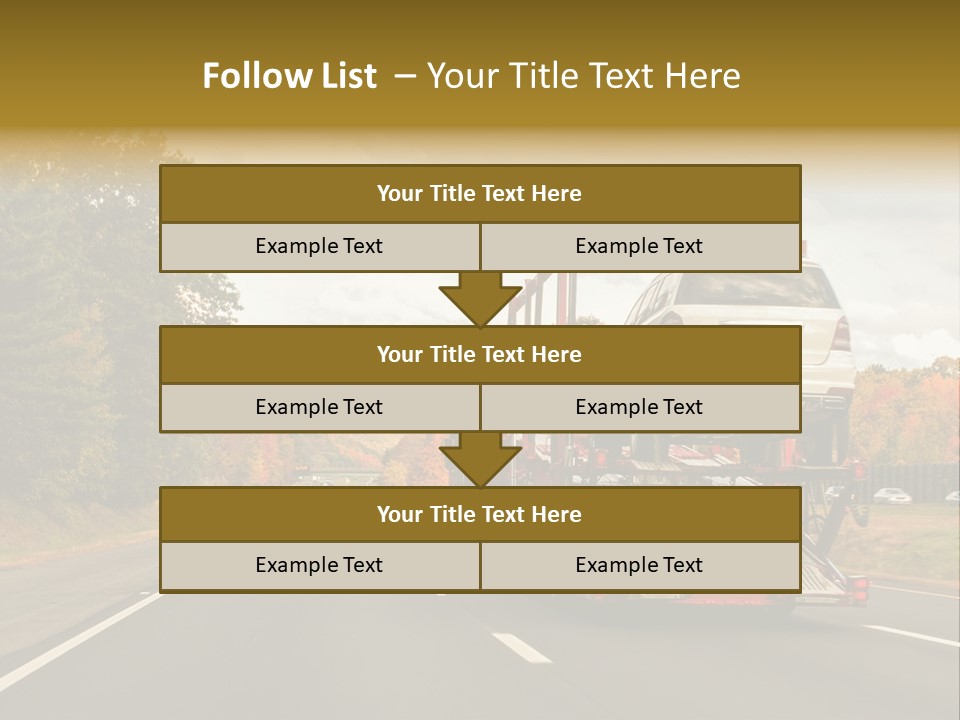 A Car Being Transported By A Truck On A Highway PowerPoint Template