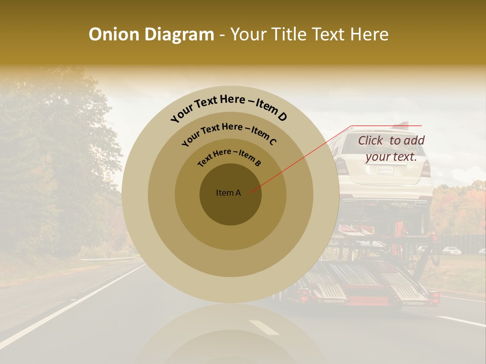A Car Being Transported By A Truck On A Highway PowerPoint Template