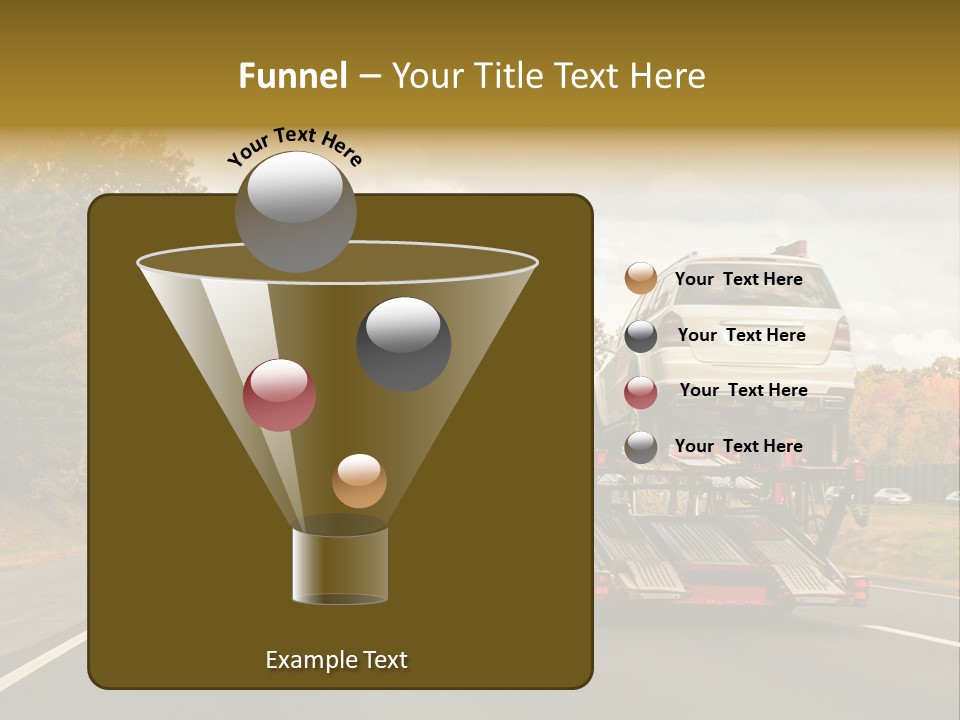 A Car Being Transported By A Truck On A Highway PowerPoint Template