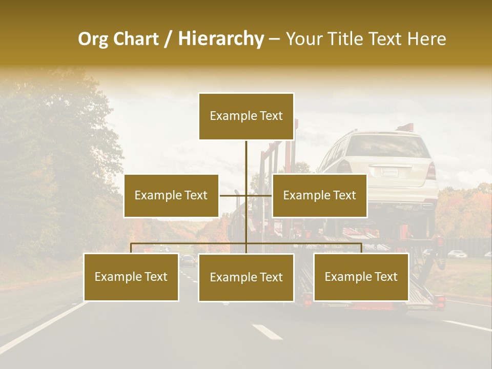 A Car Being Transported By A Truck On A Highway PowerPoint Template
