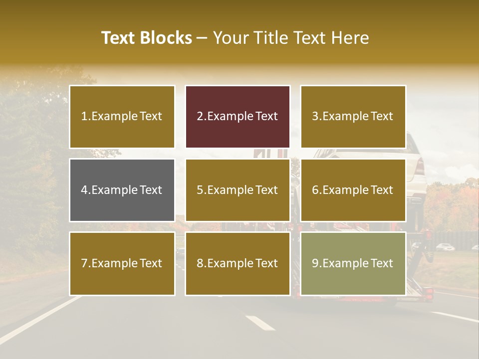 A Car Being Transported By A Truck On A Highway PowerPoint Template