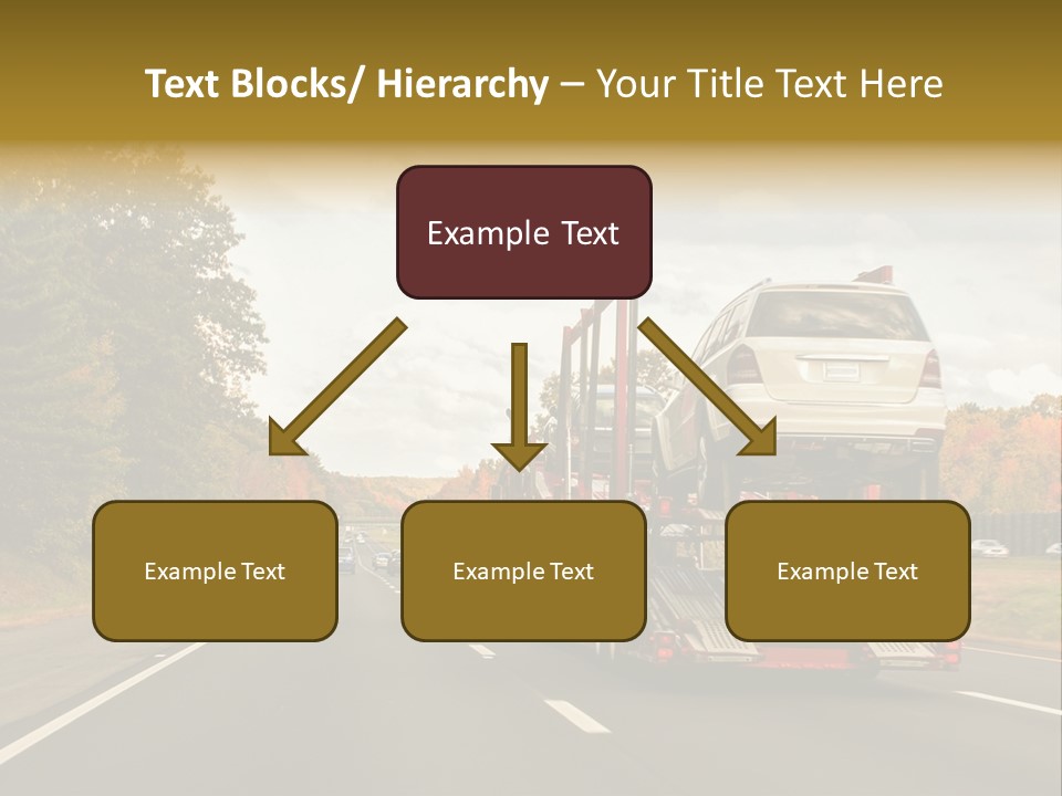 A Car Being Transported By A Truck On A Highway PowerPoint Template