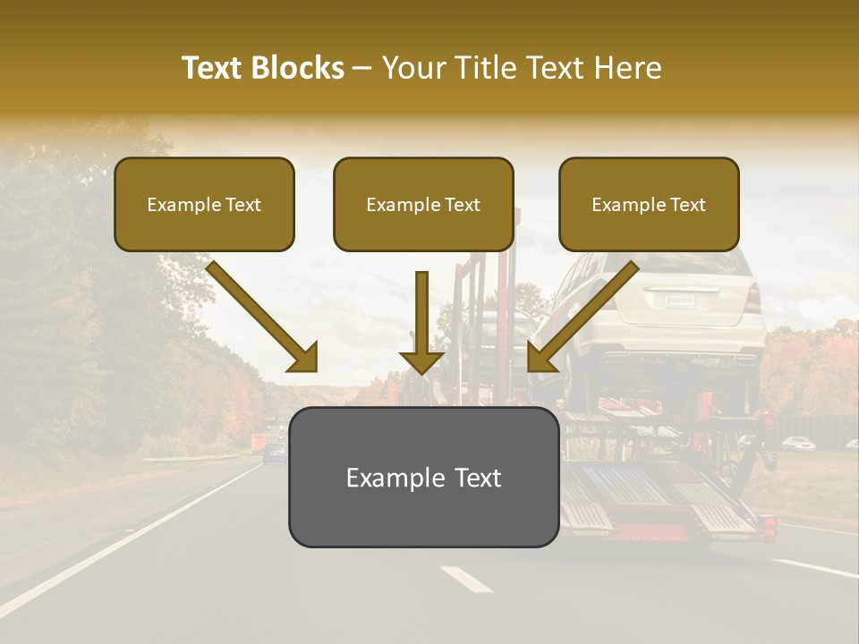 A Car Being Transported By A Truck On A Highway PowerPoint Template