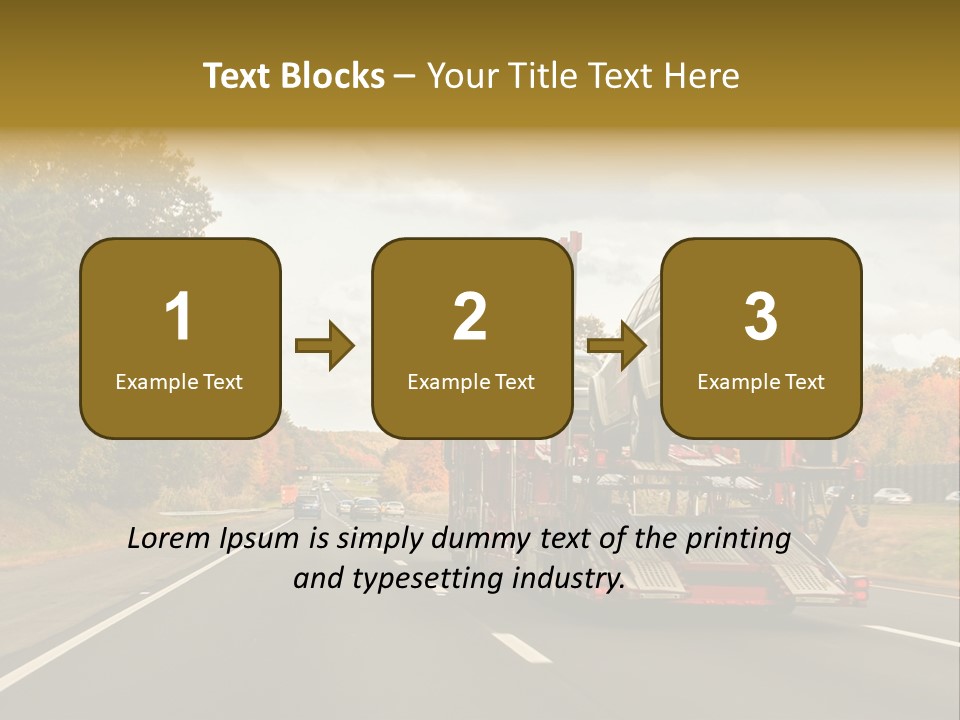 A Car Being Transported By A Truck On A Highway PowerPoint Template