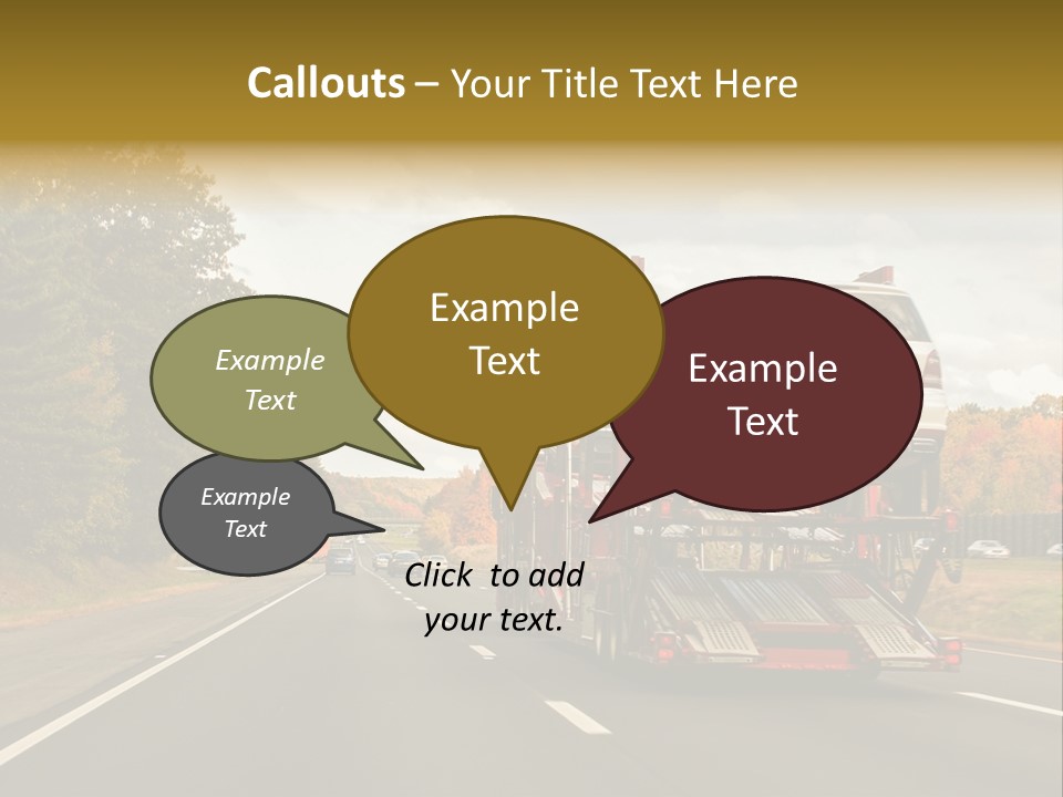 A Car Being Transported By A Truck On A Highway PowerPoint Template