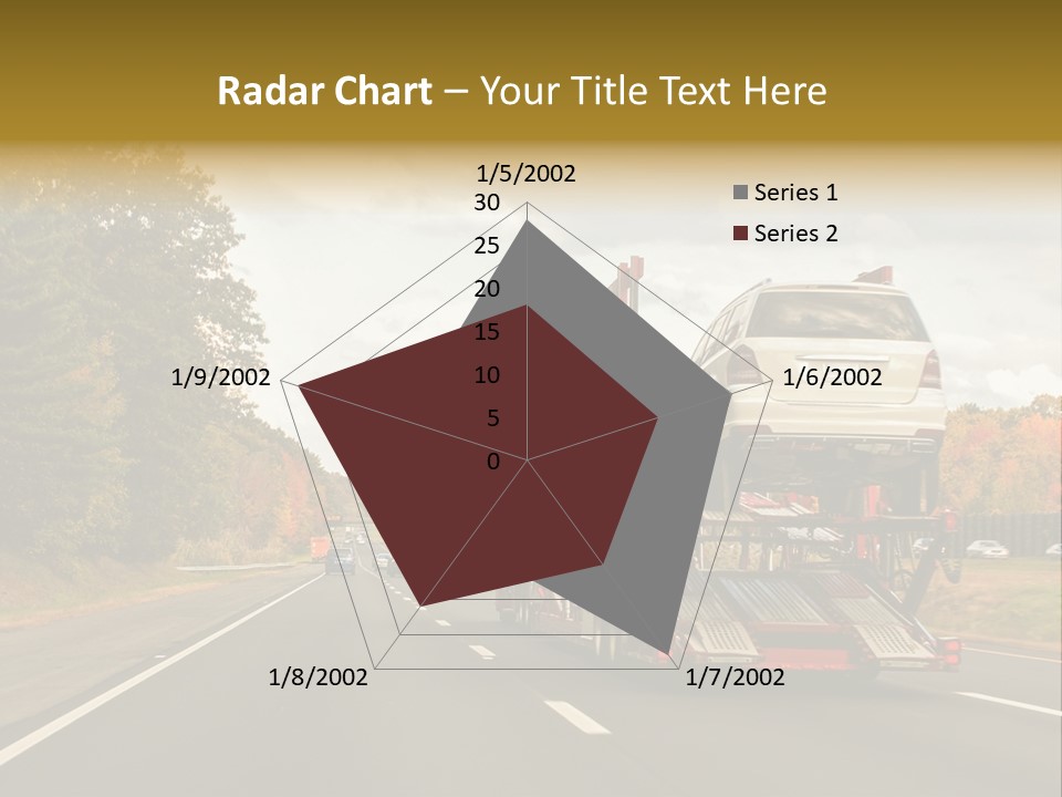 A Car Being Transported By A Truck On A Highway PowerPoint Template