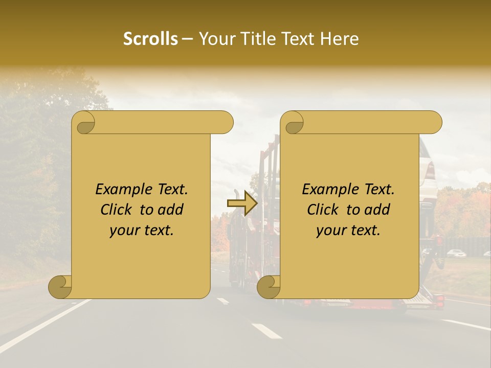 A Car Being Transported By A Truck On A Highway PowerPoint Template