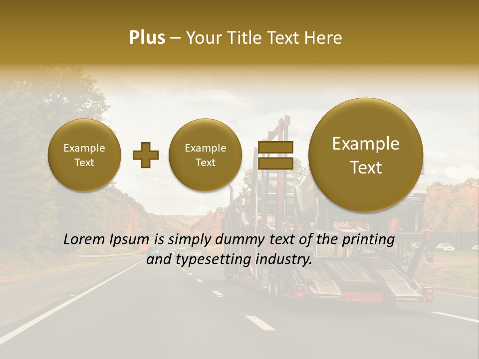 A Car Being Transported By A Truck On A Highway PowerPoint Template