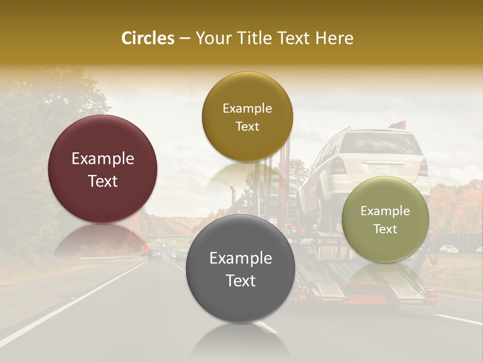 A Car Being Transported By A Truck On A Highway PowerPoint Template