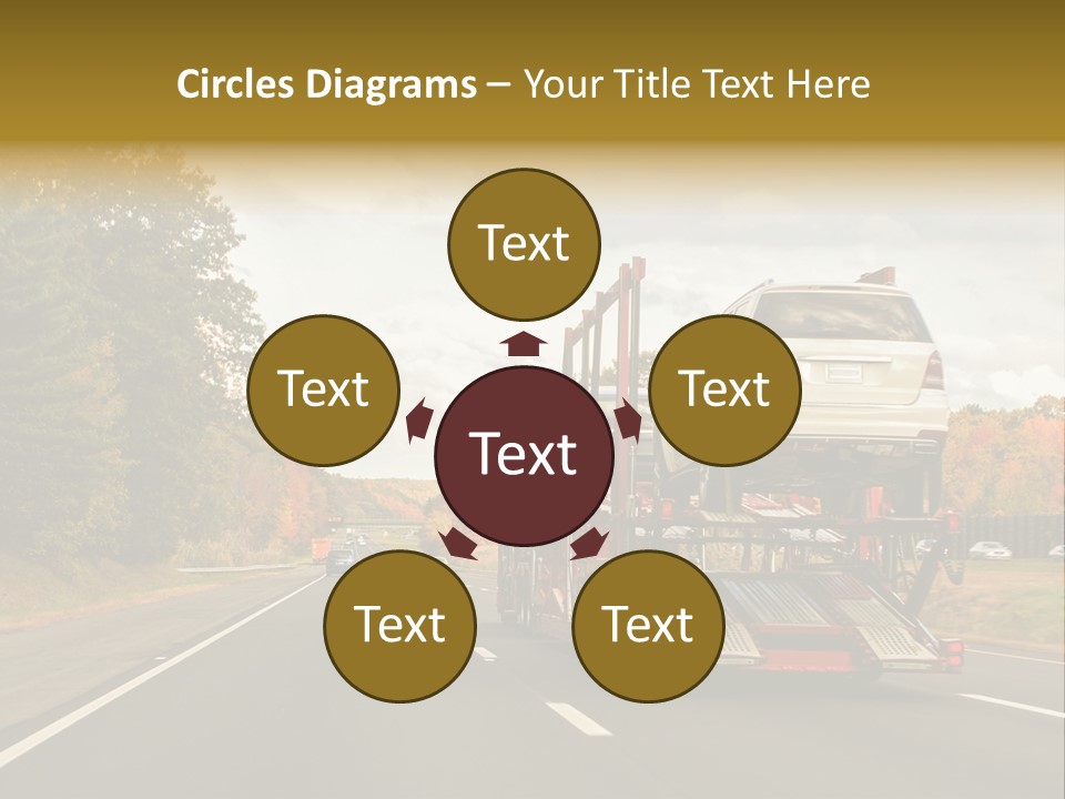 A Car Being Transported By A Truck On A Highway PowerPoint Template