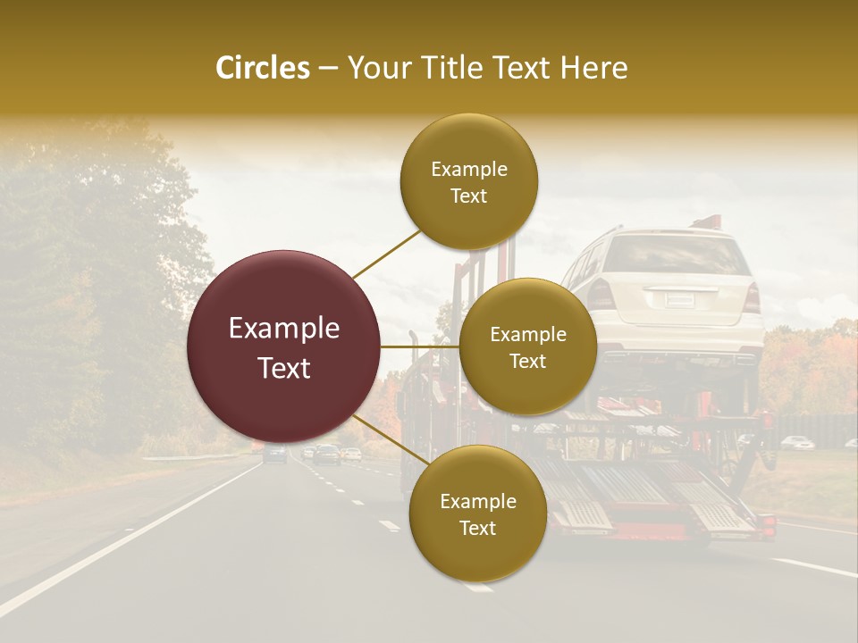 A Car Being Transported By A Truck On A Highway PowerPoint Template