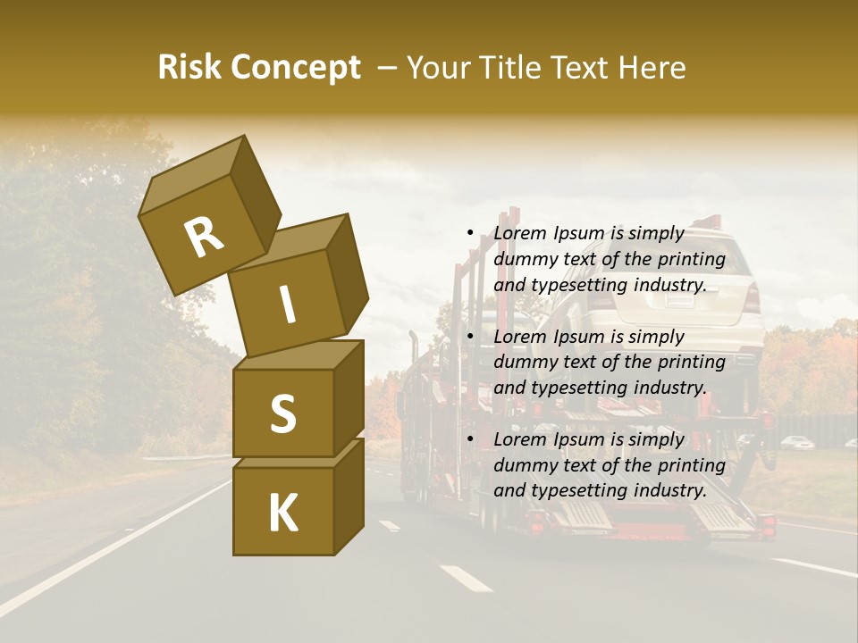 A Car Being Transported By A Truck On A Highway PowerPoint Template