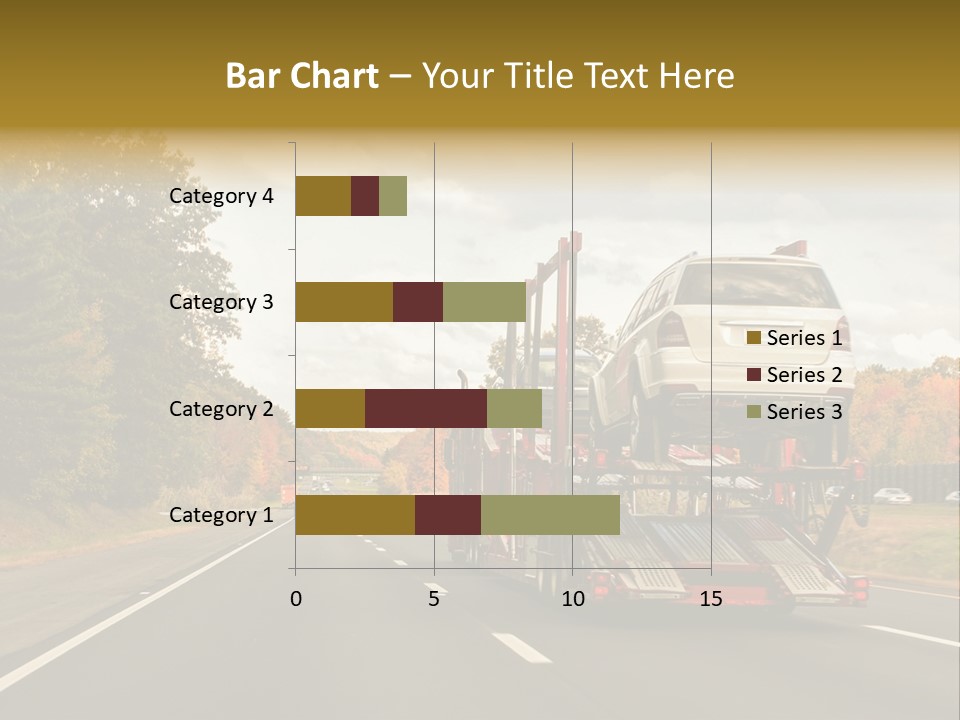 A Car Being Transported By A Truck On A Highway PowerPoint Template