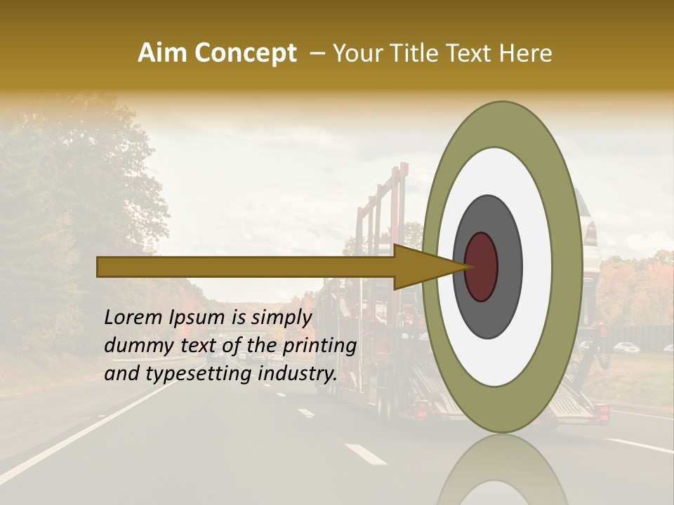 A Car Being Transported By A Truck On A Highway PowerPoint Template