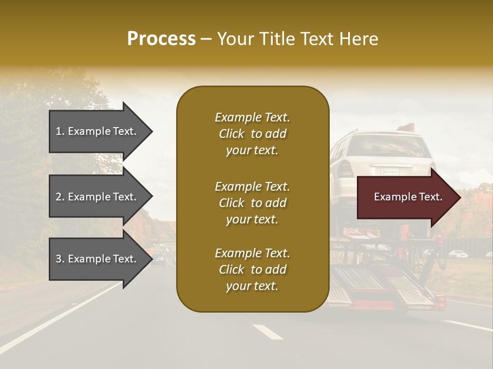 A Car Being Transported By A Truck On A Highway PowerPoint Template