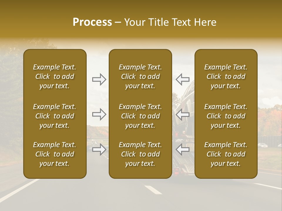 A Car Being Transported By A Truck On A Highway PowerPoint Template
