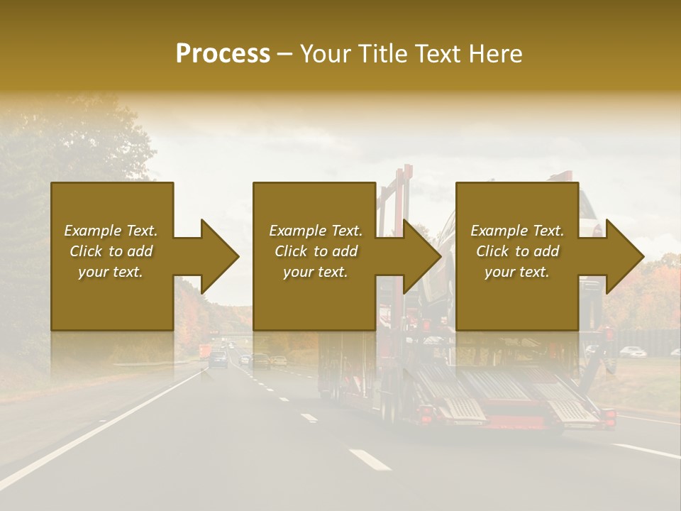 A Car Being Transported By A Truck On A Highway PowerPoint Template