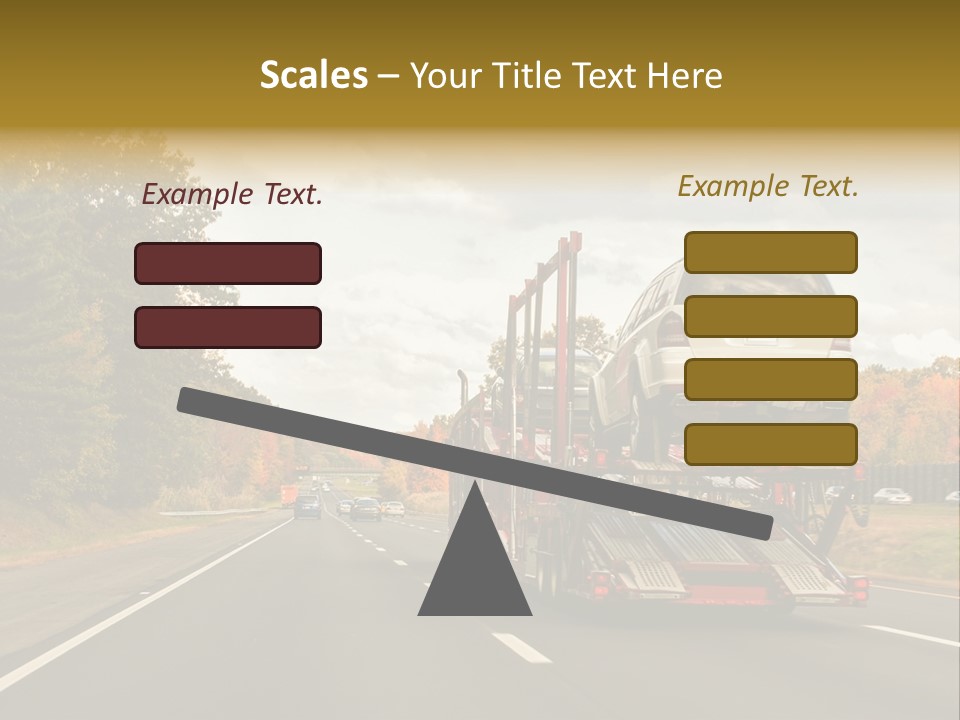 A Car Being Transported By A Truck On A Highway PowerPoint Template