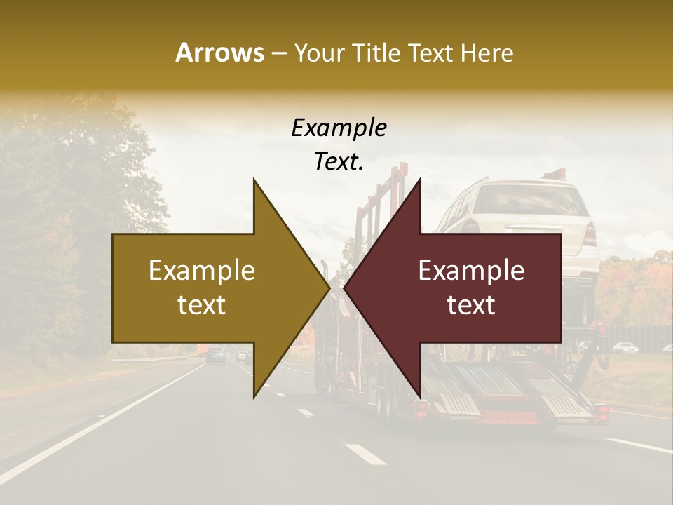 A Car Being Transported By A Truck On A Highway PowerPoint Template