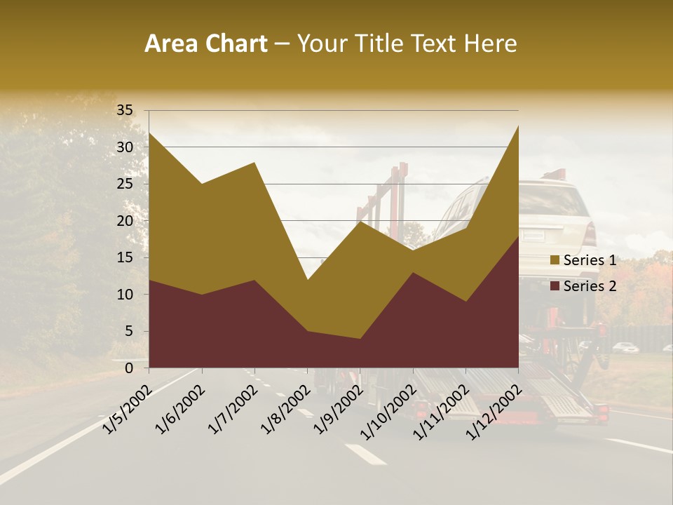 A Car Being Transported By A Truck On A Highway PowerPoint Template