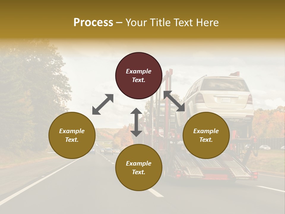 A Car Being Transported By A Truck On A Highway PowerPoint Template
