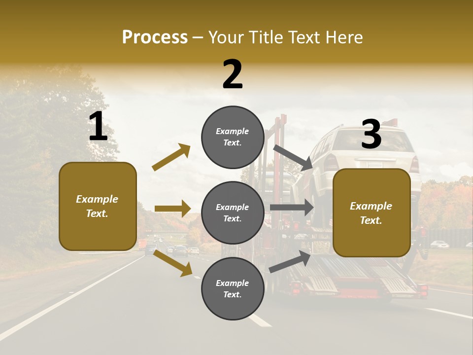 A Car Being Transported By A Truck On A Highway PowerPoint Template
