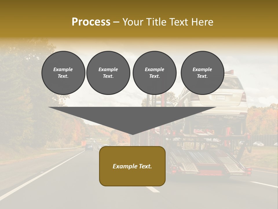 A Car Being Transported By A Truck On A Highway PowerPoint Template