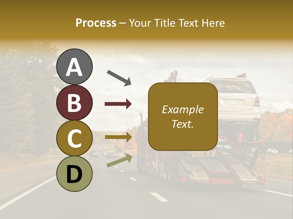 A Car Being Transported By A Truck On A Highway PowerPoint Template