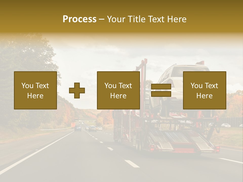 A Car Being Transported By A Truck On A Highway PowerPoint Template