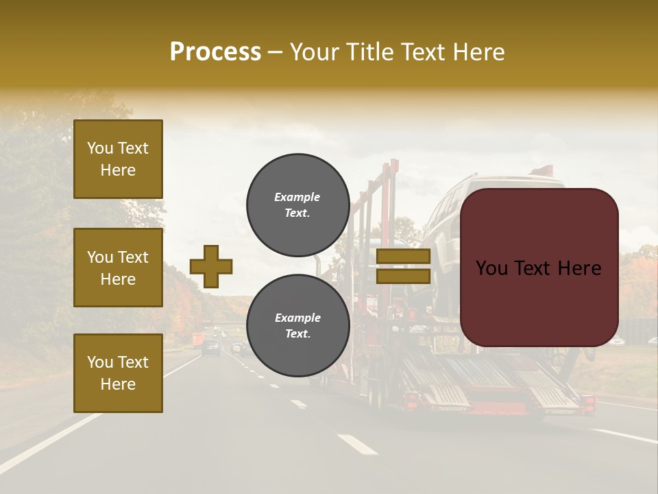 A Car Being Transported By A Truck On A Highway PowerPoint Template