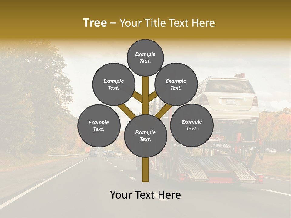 A Car Being Transported By A Truck On A Highway PowerPoint Template
