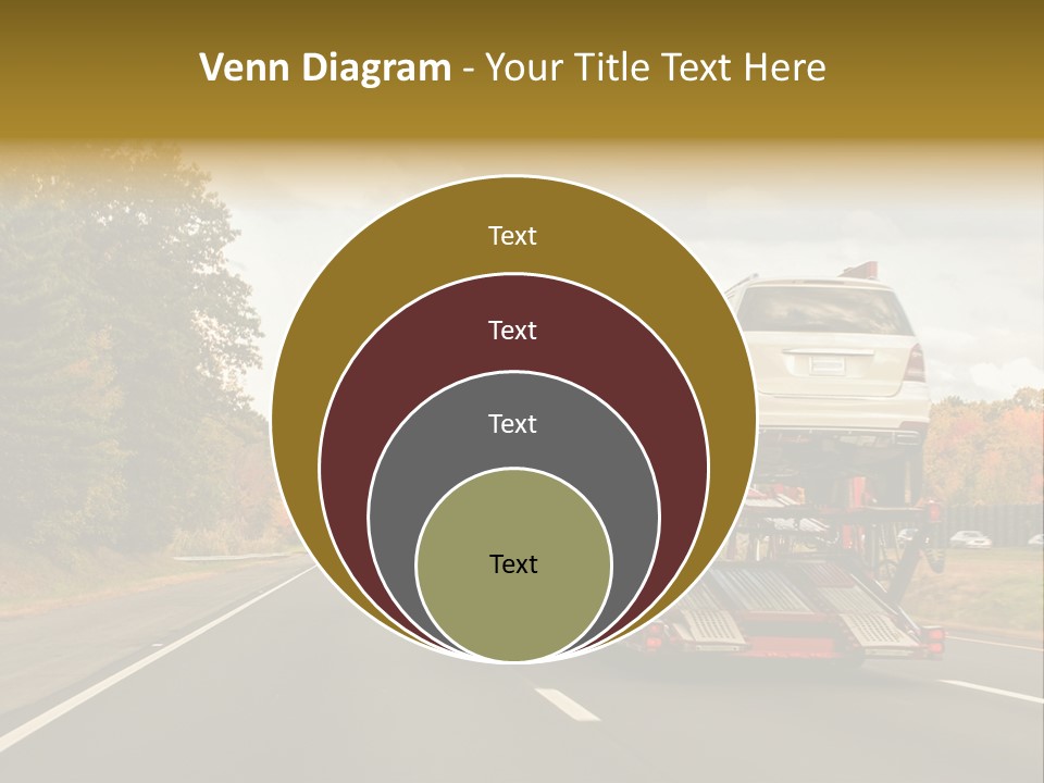 A Car Being Transported By A Truck On A Highway PowerPoint Template