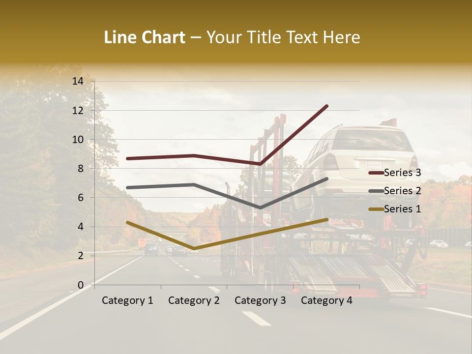A Car Being Transported By A Truck On A Highway PowerPoint Template