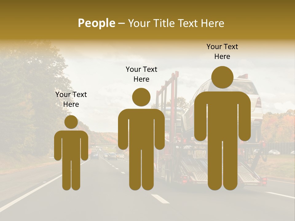 A Car Being Transported By A Truck On A Highway PowerPoint Template