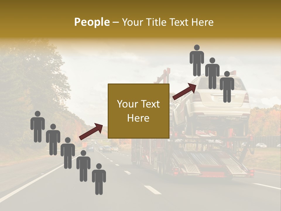 A Car Being Transported By A Truck On A Highway PowerPoint Template