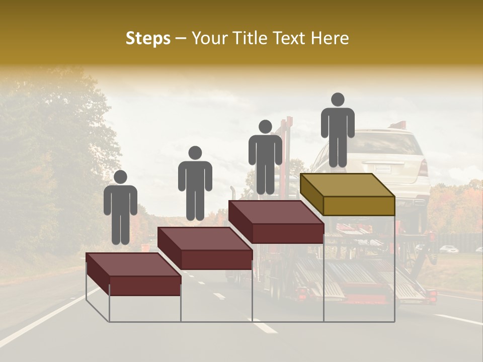 A Car Being Transported By A Truck On A Highway PowerPoint Template
