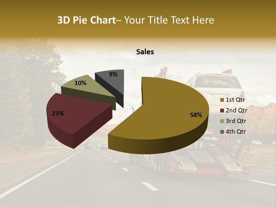 A Car Being Transported By A Truck On A Highway PowerPoint Template