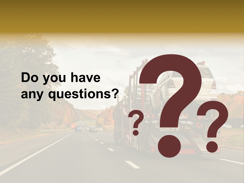 A Car Being Transported By A Truck On A Highway PowerPoint Template