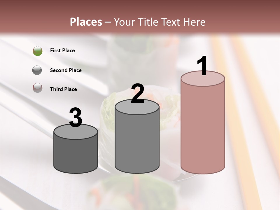 A Row Of Sushi On A Table With Chopsticks PowerPoint Template