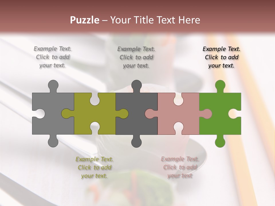 A Row Of Sushi On A Table With Chopsticks PowerPoint Template