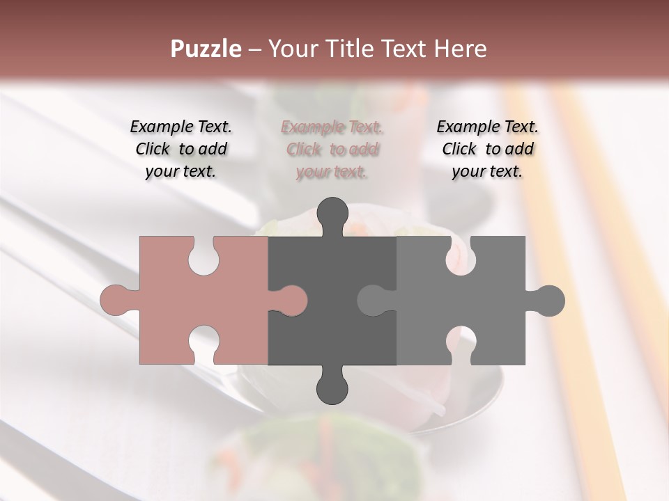 A Row Of Sushi On A Table With Chopsticks PowerPoint Template