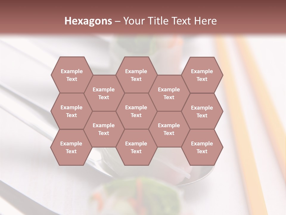 A Row Of Sushi On A Table With Chopsticks PowerPoint Template