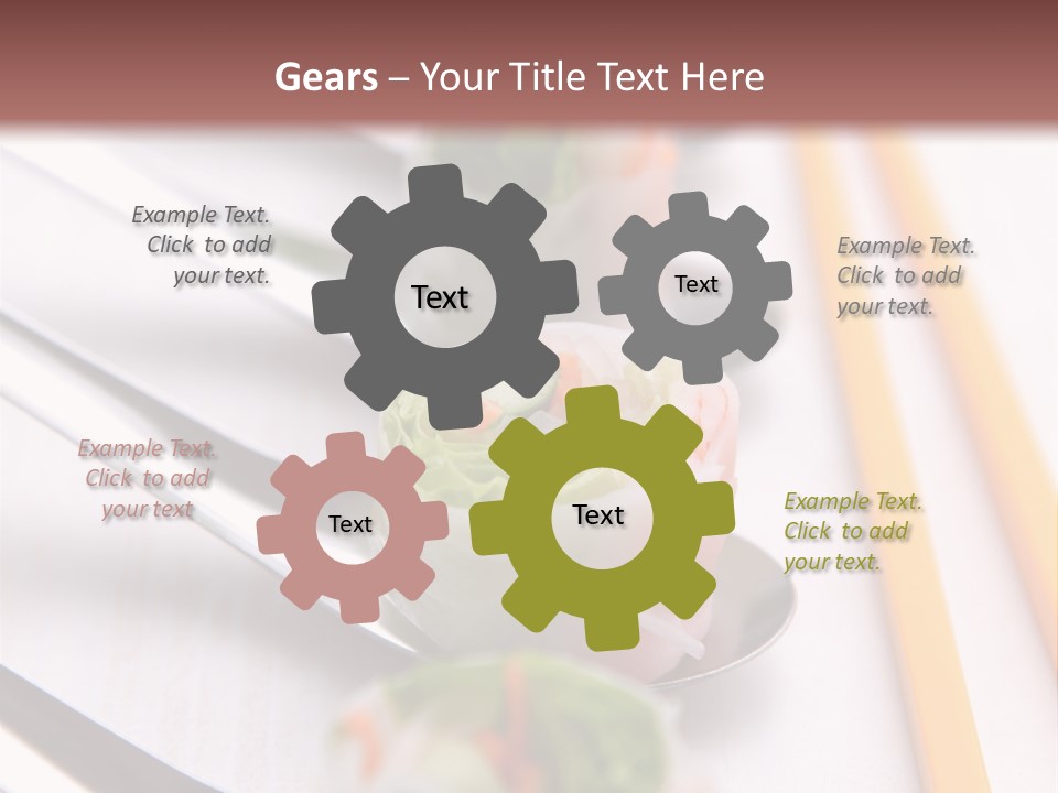 A Row Of Sushi On A Table With Chopsticks PowerPoint Template