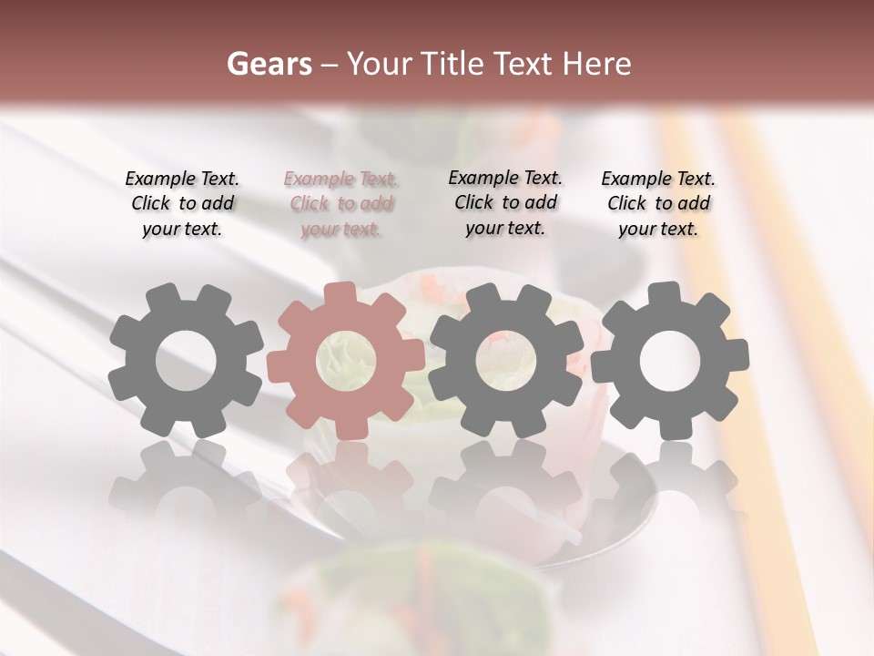 A Row Of Sushi On A Table With Chopsticks PowerPoint Template
