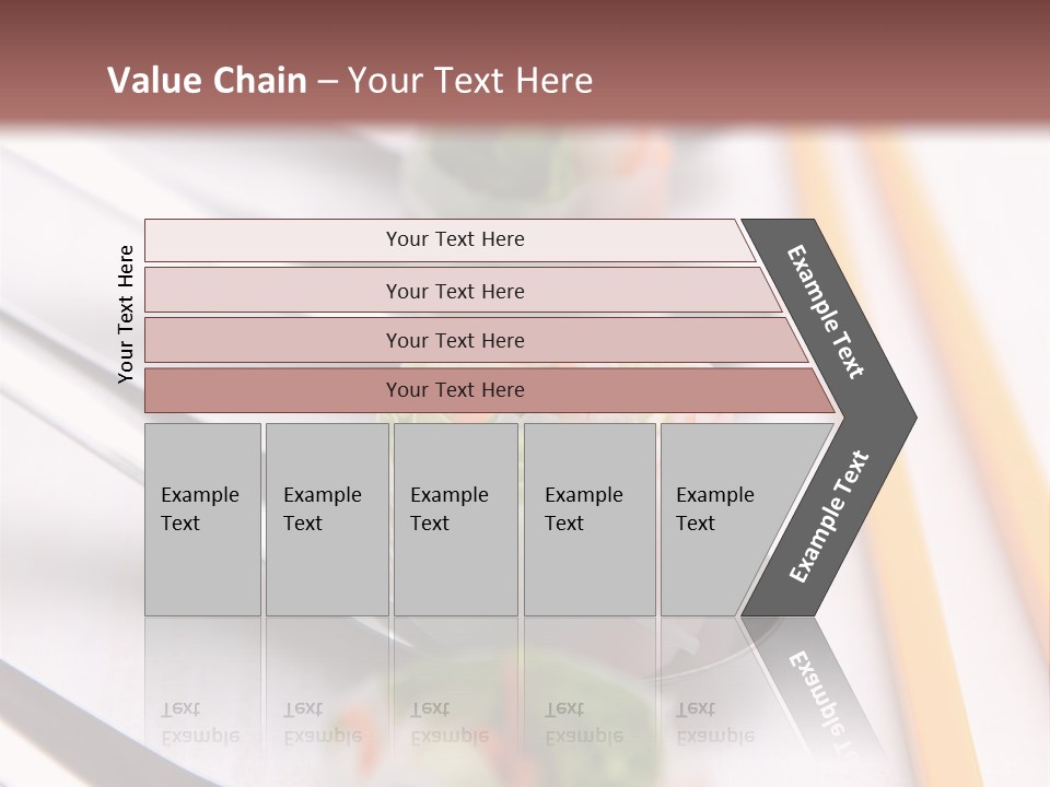 A Row Of Sushi On A Table With Chopsticks PowerPoint Template