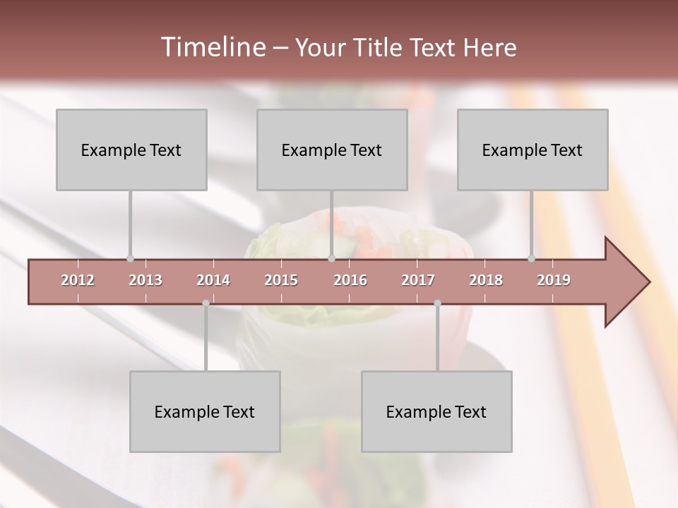 A Row Of Sushi On A Table With Chopsticks PowerPoint Template