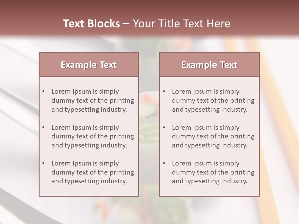 A Row Of Sushi On A Table With Chopsticks PowerPoint Template