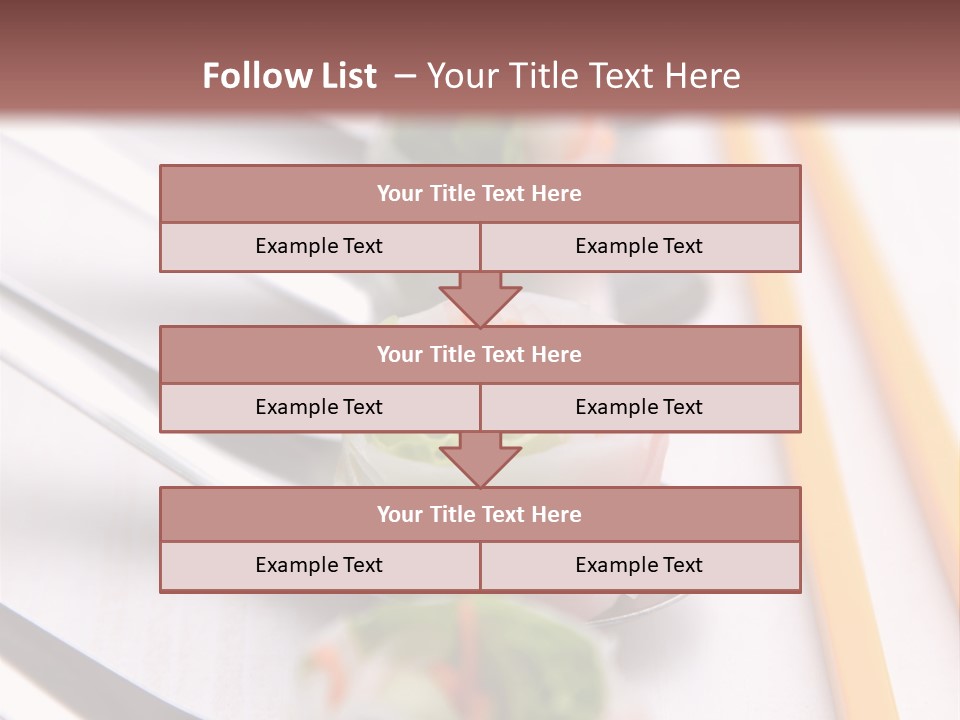 A Row Of Sushi On A Table With Chopsticks PowerPoint Template