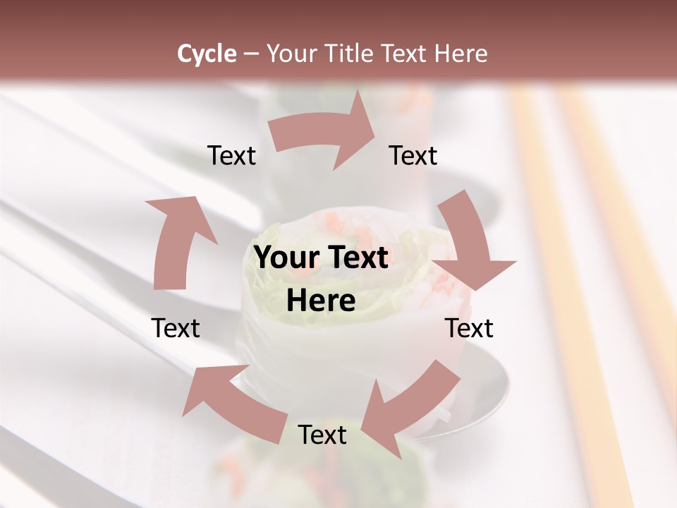 A Row Of Sushi On A Table With Chopsticks PowerPoint Template