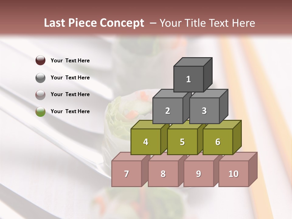 A Row Of Sushi On A Table With Chopsticks PowerPoint Template
